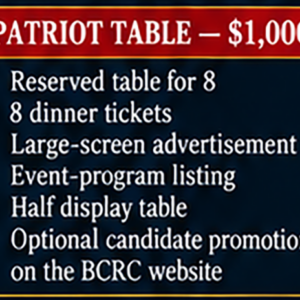 Eisenhower Dinner Patriot Table - $1000